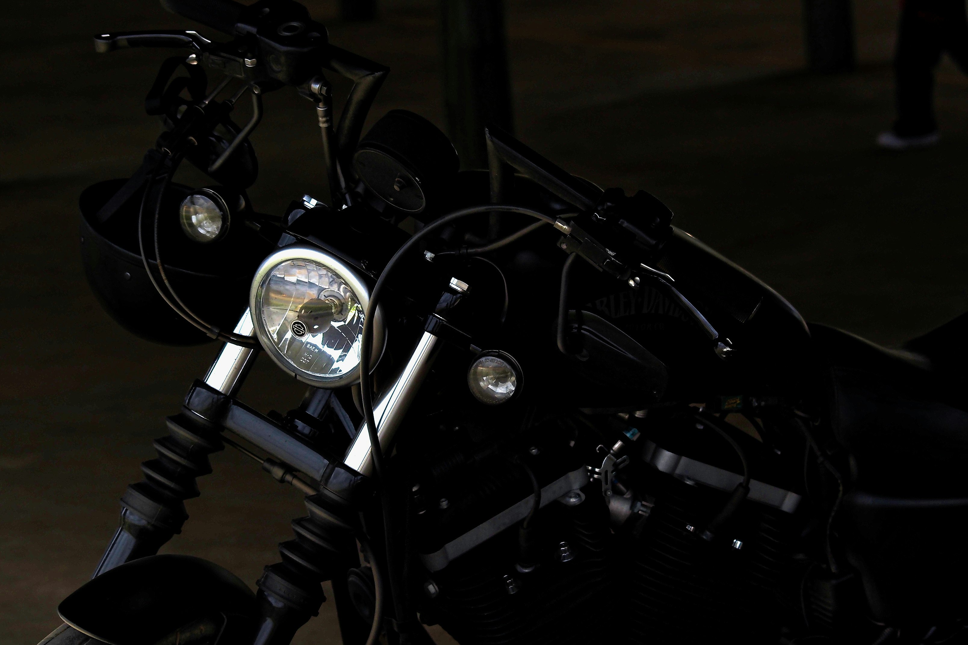 black motorcycle